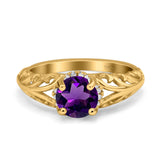 Art Deco Round Natural Stone Filigree Ring