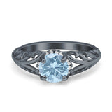 Art Deco Round Natural Stone Filigree Ring