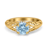 Art Deco Round Natural Stone Filigree Ring