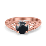 Art Deco Round Natural Stone Filigree Ring