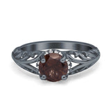 Art Deco Round Natural Stone Filigree Ring