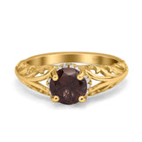 Art Deco Round Natural Stone Filigree Ring