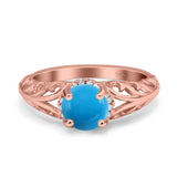 Art Deco Round Natural Stone Filigree Ring