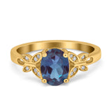 Art Deco Oval Natural Stone Butterfly Ring