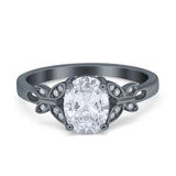 Art Deco Oval Natural Stone Butterfly Ring