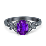 Art Deco Oval Natural Stone Butterfly Ring