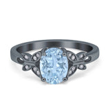 Art Deco Oval Natural Stone Butterfly Ring