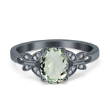 Art Deco Oval Natural Stone Butterfly Ring