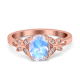 Art Deco Oval Natural Stone Butterfly Ring