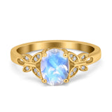 Art Deco Oval Natural Stone Butterfly Ring