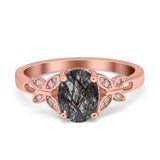 Art Deco Oval Natural Stone Butterfly Ring