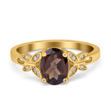 Art Deco Oval Natural Stone Butterfly Ring