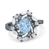 Floral Oval Natural Stone Cocktail Ring