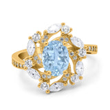 Floral Oval Natural Stone Cocktail Ring