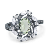 Floral Oval Natural Stone Cocktail Ring