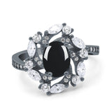 Floral Oval Natural Stone Cocktail Ring