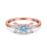Art Deco Round Natural Stone Floral Ring