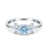 Art Deco Round Natural Stone Floral Ring
