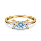 Art Deco Round Natural Stone Floral Ring