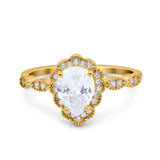 Vintage Style Pear Teardrop Natural Stone Ring