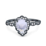 Vintage Style Pear Teardrop Natural Stone Ring