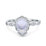 Pear Teardrop Natural Moonstone Vintage Style Ring 925 Sterling Silver
