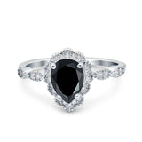 Vintage Style Pear Teardrop Natural Stone Ring