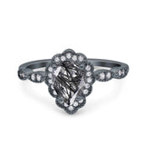 Vintage Style Pear Teardrop Natural Stone Ring