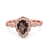 Vintage Style Pear Teardrop Natural Stone Ring