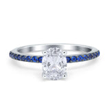 Two Tone Oval Natural Stone Wedding Ring