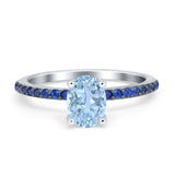 Two Tone Oval Natural Stone Wedding Ring