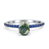 Two Tone Oval Natural Stone Wedding Ring