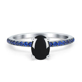 Two Tone Oval Natural Stone Wedding Ring