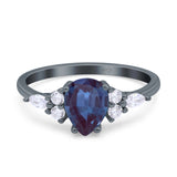 Vintage Style Pear Teardrop Natural Stone Ring