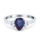 Vintage Style Pear Teardrop Natural Stone Ring