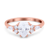 Vintage Style Pear Teardrop Natural Stone Ring