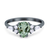 Vintage Style Pear Teardrop Natural Stone Ring