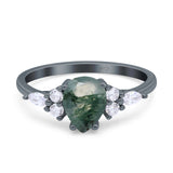 Vintage Style Pear Teardrop Natural Stone Ring