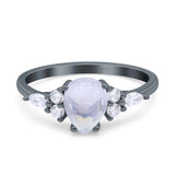 Vintage Style Pear Teardrop Natural Stone Ring