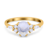 Vintage Style Pear Teardrop Natural Stone Ring