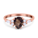 Vintage Style Pear Teardrop Natural Stone Ring