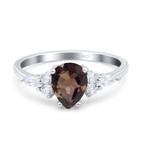 Vintage Style Pear Teardrop Natural Stone Ring