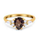 Vintage Style Pear Teardrop Natural Stone Ring