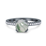 Art Deco Round Natural Stone Ring