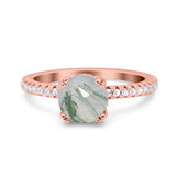 Art Deco Round Natural Stone Ring