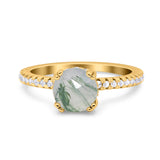 Art Deco Round Natural Stone Ring