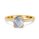 Art Deco Round Natural Stone Ring