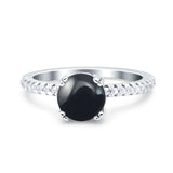 Art Deco Round Natural Stone Ring