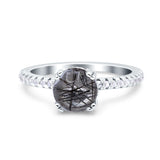 Art Deco Round Natural Stone Ring