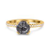 Art Deco Round Natural Stone Ring